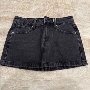 Mango Charcoal Denim Skirt
